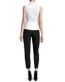 High-Waist Zip-Pocket Ankle Pants, Matrix