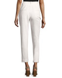 Slim-Leg Cuffed Pants, White
