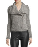 Bessie Melange Zip-Front Jacket, Beige