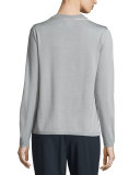Double Scoop-Neck Silk-Blend Sweater