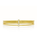 Moderne 18k Three-Row Bangle with Diamond Bar