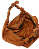 The Ascot Knot Nylon Hobo Bag, Saddle