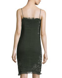 Remsen Metallic-Embroidered Dress, Camouflage