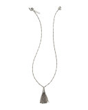 Small Silvertone Chain Tassel Pendant Necklace