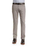 Five-Pocket Stretch-Cotton Denim Jeans, Khaki