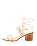 Moxie Crochet Tassel Sandal, Ivory