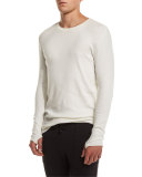 Long-Sleeve Crewneck T-Shirt, White