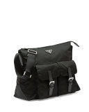 Vela Double-Pocket Messenger Bag, Black (Nero)