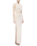 Side-Slit Jersey Maxi Skirt