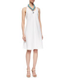 Sleeveless Linen Bias Dress, Plus Size