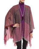 Viaggo Wool-Blend Plaid Serape, Raisin, Plus Size