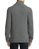 Ribbed Wool-Blend Cardigan