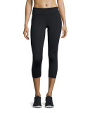 Captain Cropped Leggings/Running Tights, Black