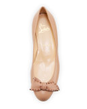 Ballalarina Spiked Bow Flat, Nude/Rose Gold