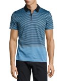 Contrast-Stripe Polo Shirt, Light Blue