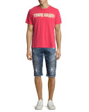 Geno Moto Denim Cutoff Shorts, Blue