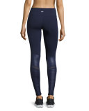 Moto High-Waist Sport Leggings, Navy