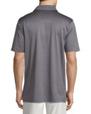 Solid Lisle-Knit Cotton Polo Shirt, Gray