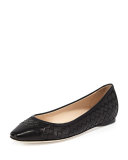Intrecciato Napa Ballerina Flat, Black