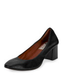 Cube-Heel Ballerina Pump, Black