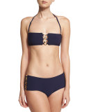 Ring-Chain Bandeau Two-Piece Swimsuit
