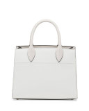 Printed Medium Top-Handle Satchel Bag, White (Talco)