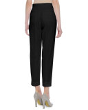 Cropped Cotton Trousers, Black