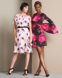 Fosse Bell-Sleeve Floral Faille Cocktail Dress, Multicolor