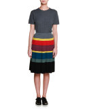 Short-Sleeve Cashmere Tee, Granite