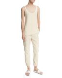 Carpenter Cropped Chino Pants, White