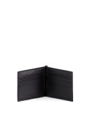 Basic Woven Bi-Fold Clip Wallet, Black
