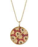 Diamond & Ruby Hamsa Medallion Necklace