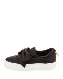 Women's 40mm Quilted Bow Skate Sneaker, Black
