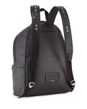 Leather Backpack w/Studded Trim, Black