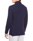 Cashmere Three-Button Knit Jacket, Blue