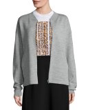 Zip-Front Bomber Jacket, Heather Gray