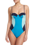 Barbados Colorblock Bandeau One-Piece Swimsuit
