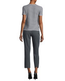 Elastic-Waist Ankle Pants, Dark Gray