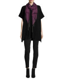 Cashmere Ribbed Easy Poncho Sweater