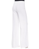 Washable Wide-Leg Pants, White, Plus Size