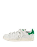 Stan Smith Snake-Cut Leather Sneaker, Crystal White/Green