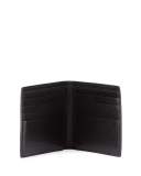 Intrecciato Shiny Leather Bi-Fold Wallet, Black