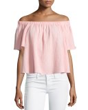 Boxy Off-the-Shoulder Cotton Top