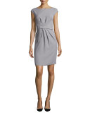 Tech Cady Tie-Waist Dress, Dark Gray