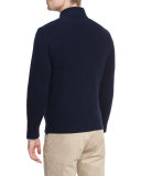 Hawthorne Cotton-Cashmere Full-Zip Cardigan, Barchetta Blue