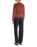 Brushed Suede Snap-Front Jacket, Spice
