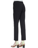 Jillian Slim Wool Pants, Black