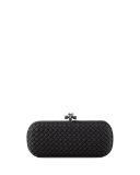 Woven Faille Large Knot Clutch Bag