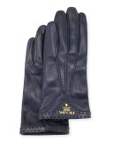 Napa Leather Gloves, Dark Blue