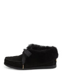 Aberdeen Fur-Lined Slipper, Black